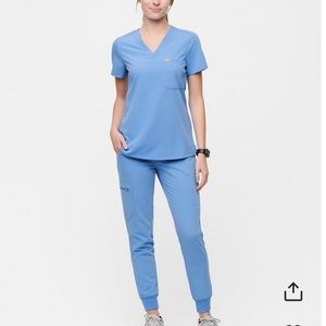 Figs XS Catarina Top- Ceil Blue